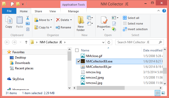 NMCollectorJE executable
